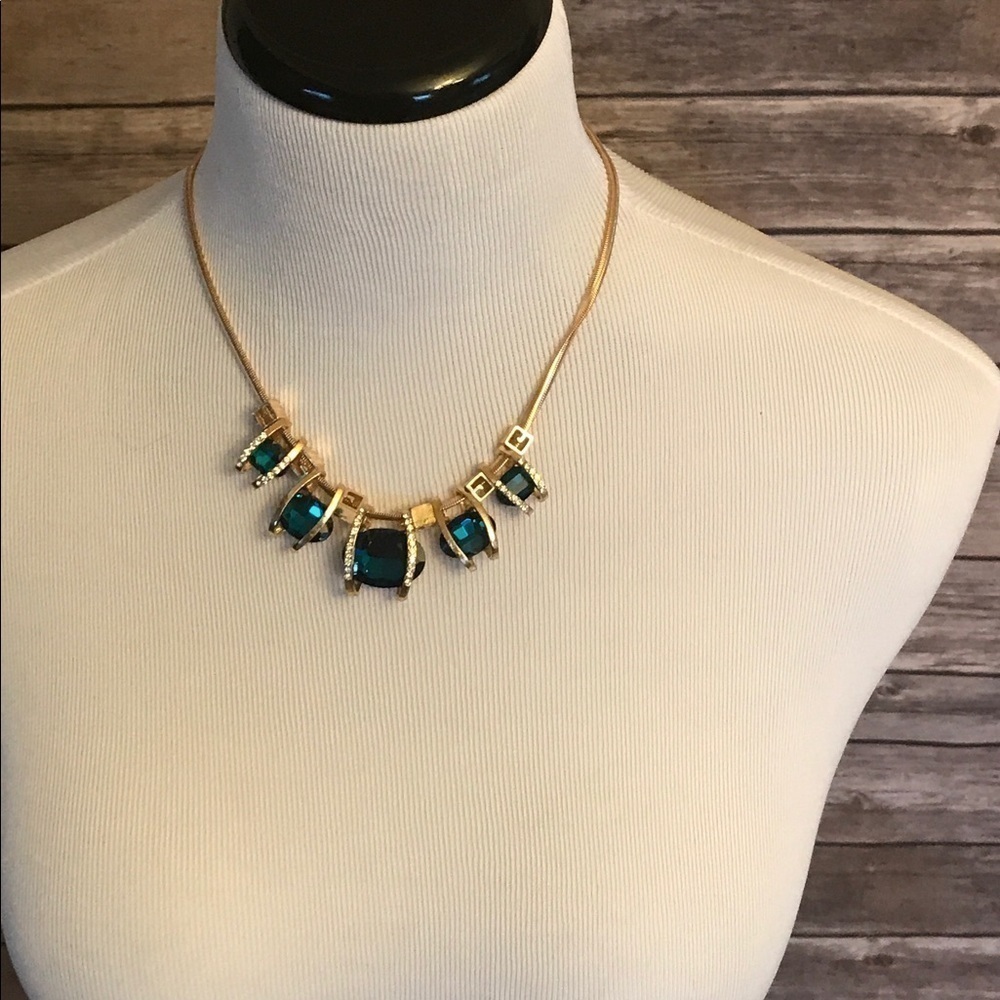2 for $15 / 3 for $20 Blue crystal statement necklace
